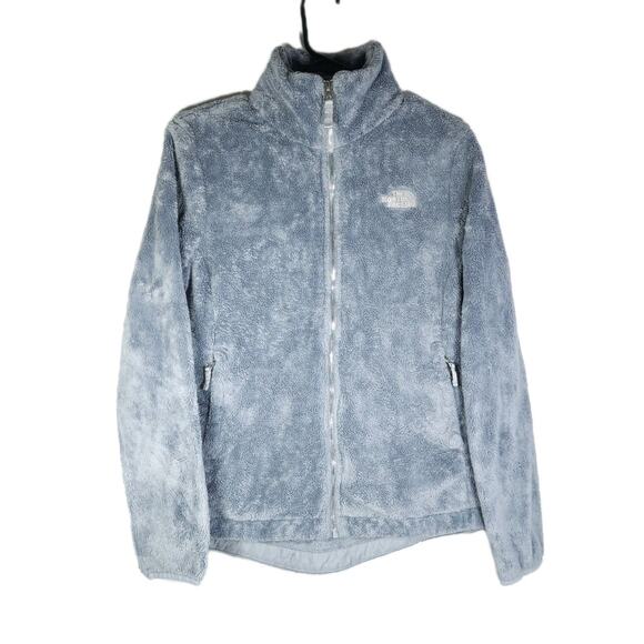The North Face Women's Osito Small Gray Fuzzy Soft Full-Zip Fleece Jacket - Picture 1 of 13